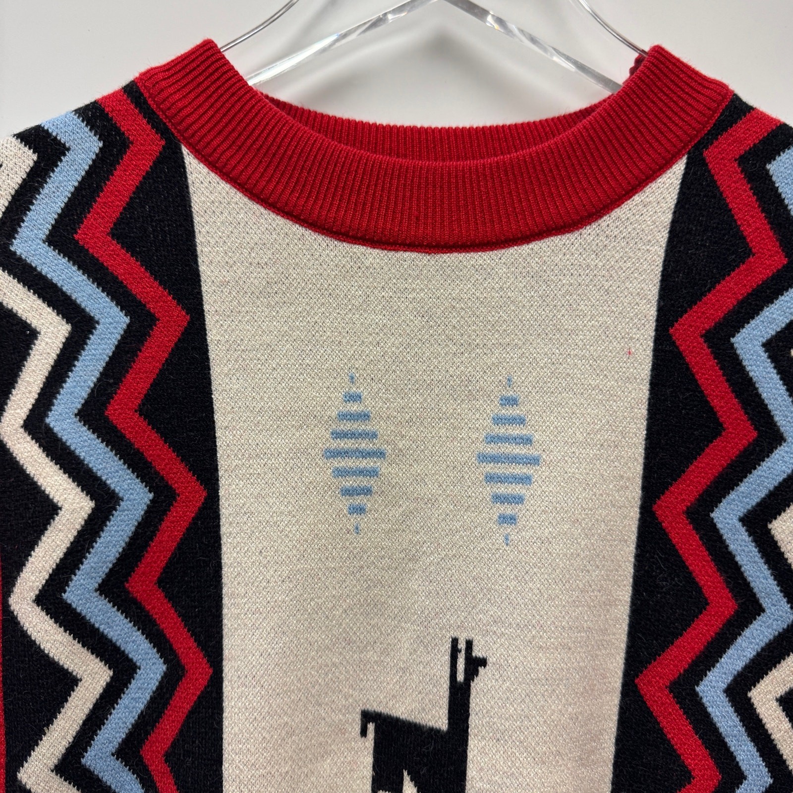Southwestern Western Cowboy Novelty Print Crewneck Sweater Sz S/M