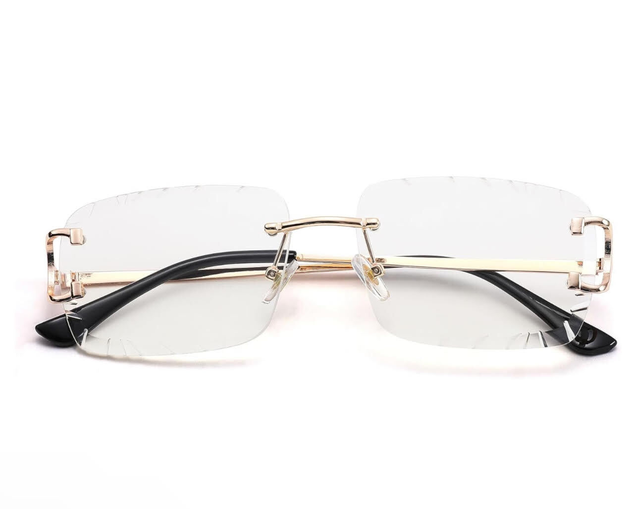 Sunglasses Framless Men Square Classic Retro Style Outdoor Hip Hop Migos Clear
