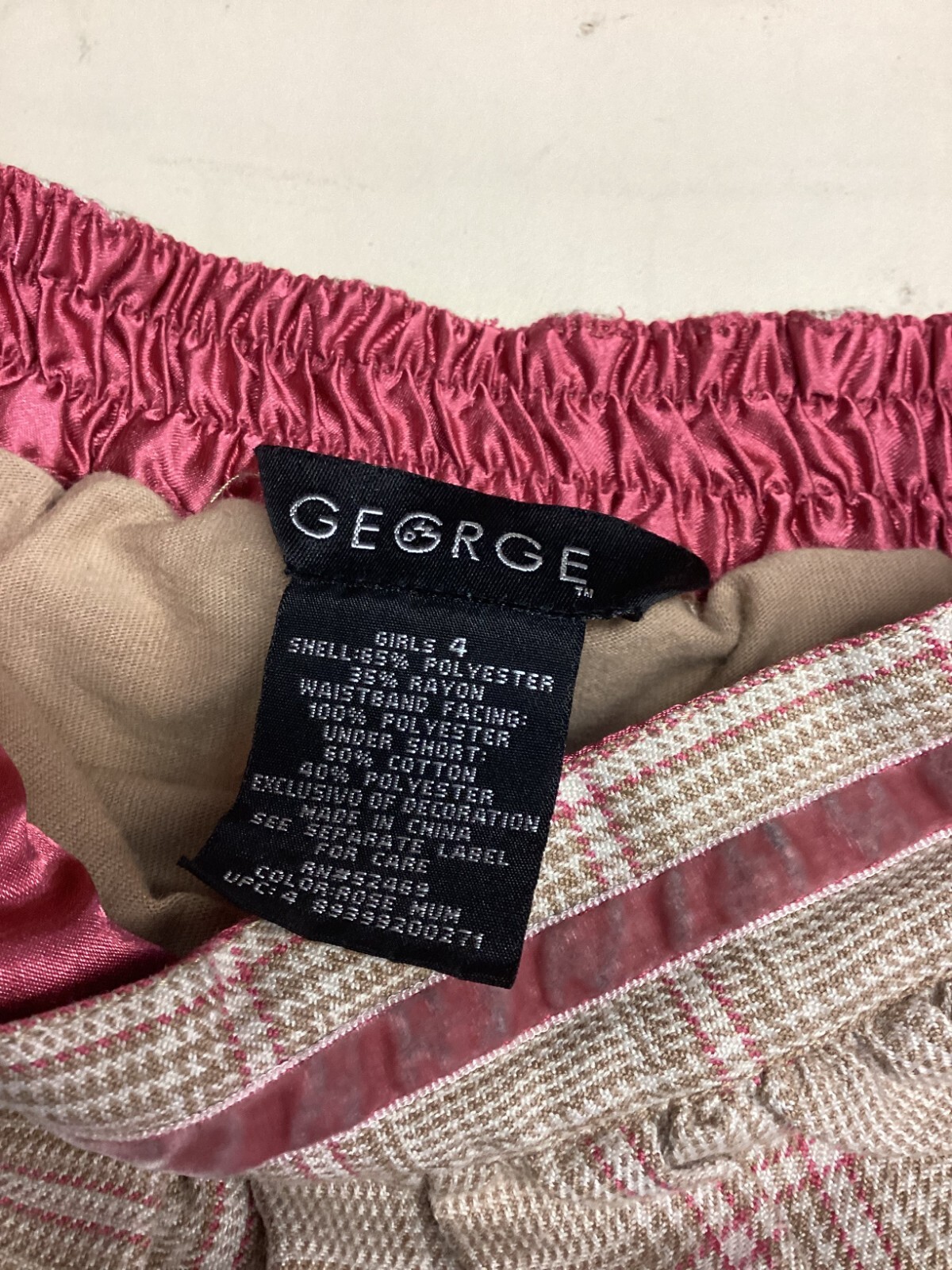 George Brown Pink Plaid Multi Ruffle Pull On Skirt girls sz 4