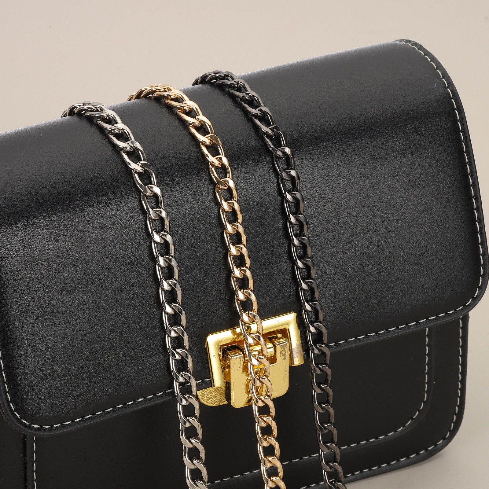 11.8″ Flat Purse Chain Strap Lobster Swivel Trigger Clips Style2 Gold