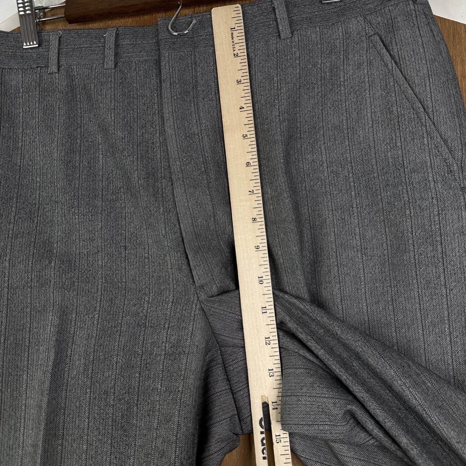 VTG Hart Schaffner Marx Suit Mens 40L Gray Pinstripe 2 Button Wool 34×32 Tweed