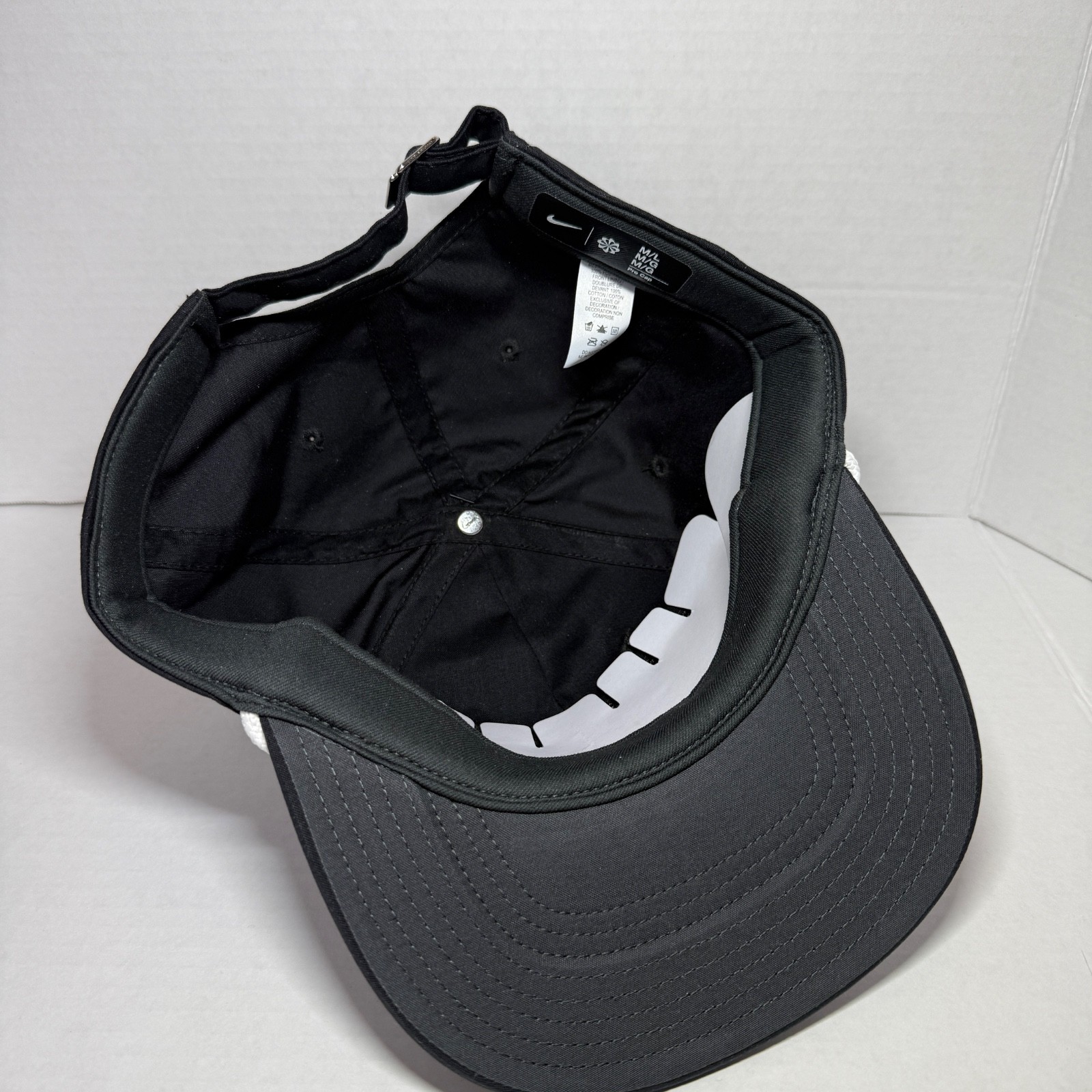 Nike Pro Golf Training M/L Unstructured Strapback Rope Hat #IB8543-010 Black Cap