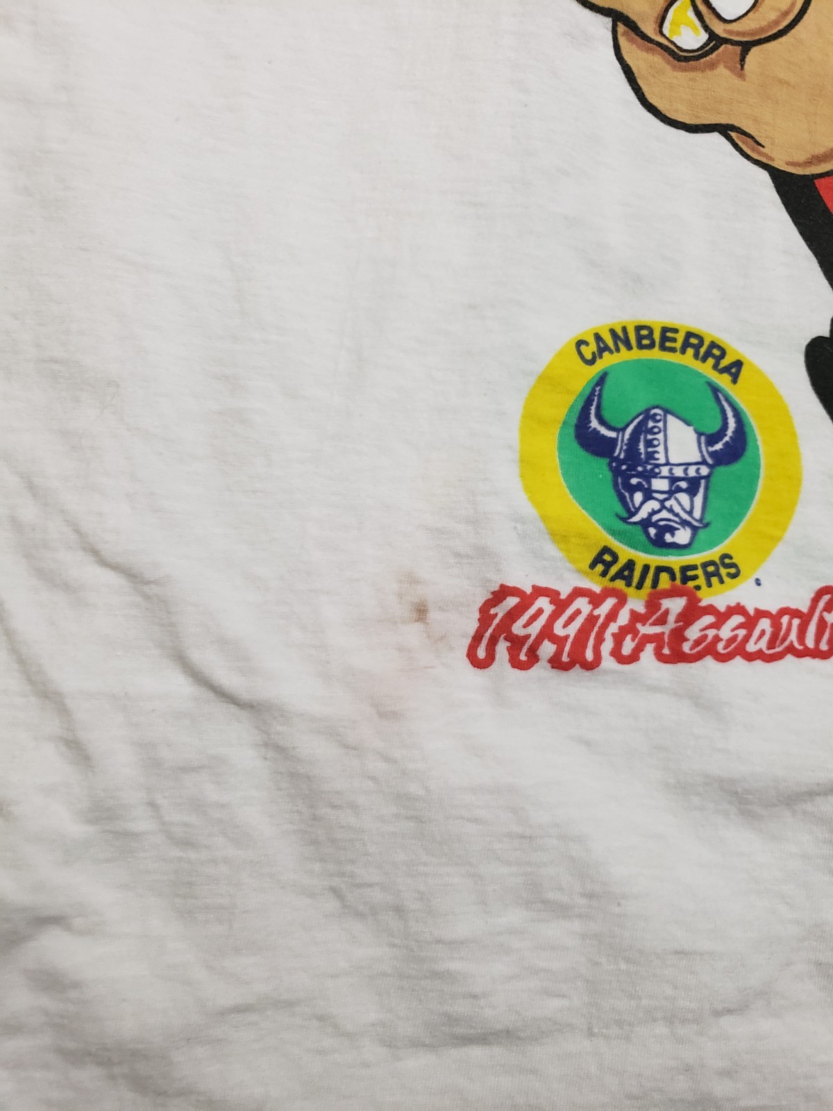 Vtg 90s Canberra Raiders Winfield Cup 1991 Grand Final Doublesided T Shirt
