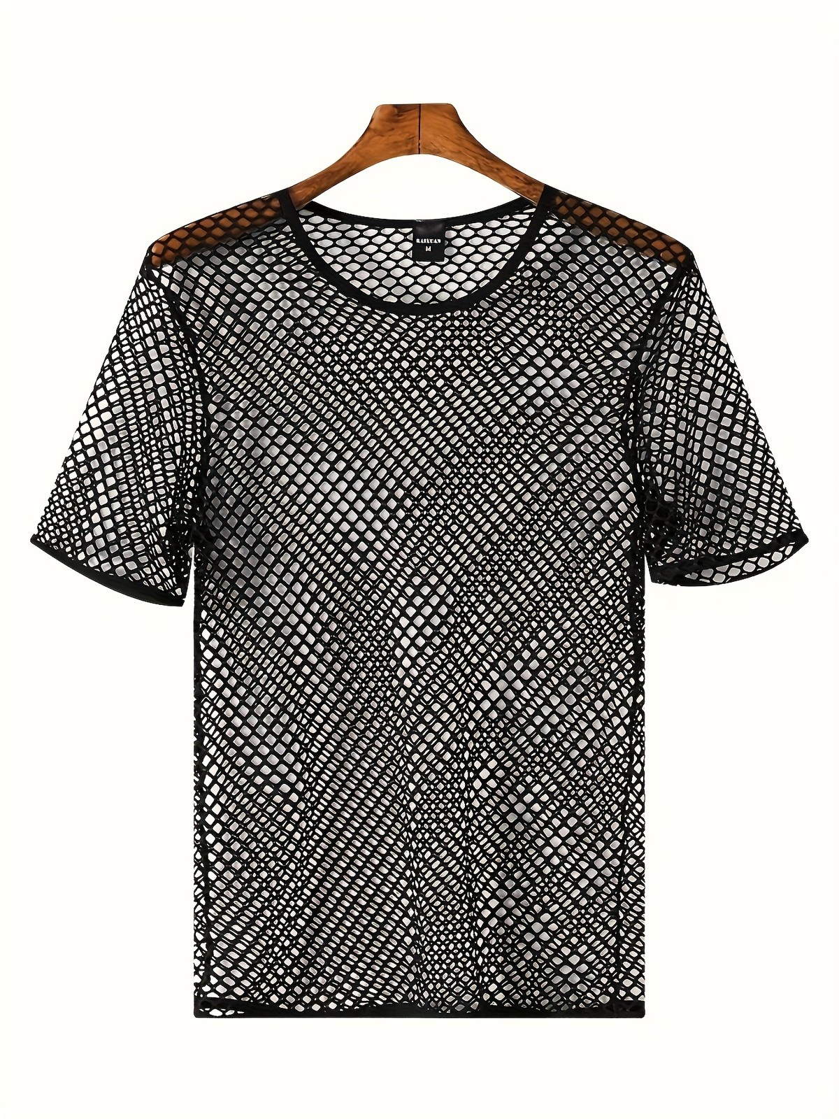 Mens’s Sheer Fishnet Short Sleeve Breathable Large Mesh Hole Top T-Shirts