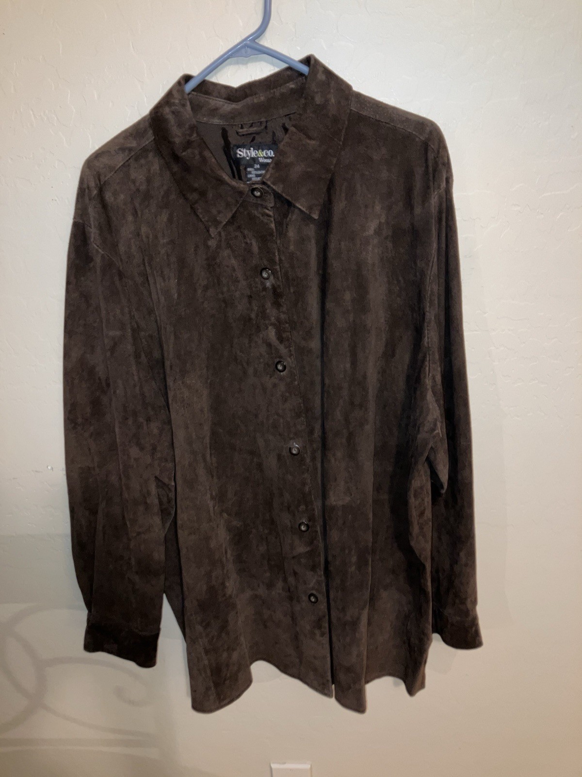 Style & Co. women’s Brown Leather Coat Size 24 Excellent Condition