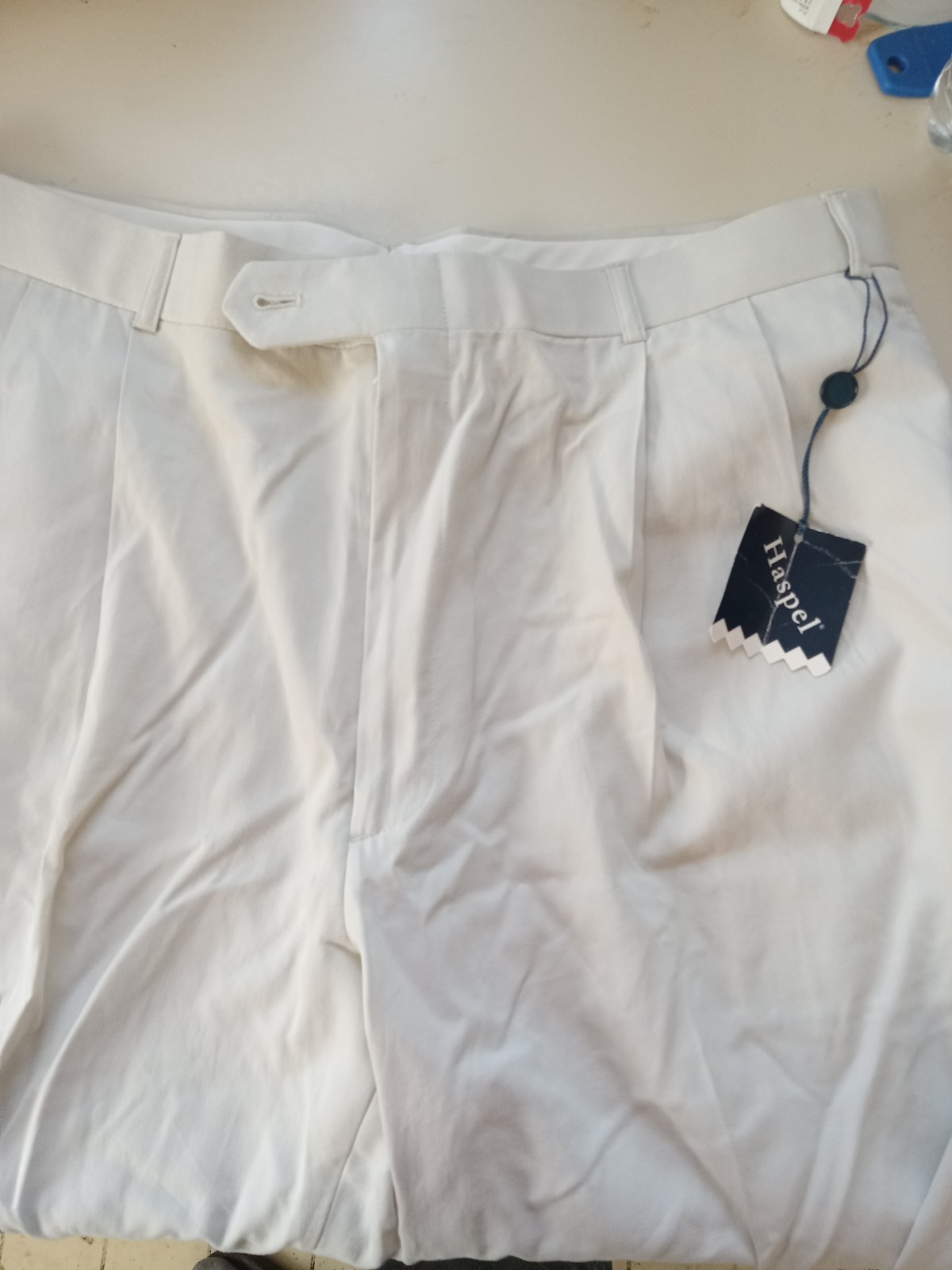 Haspel Pants Beige 38×38 Raw Hem NEW