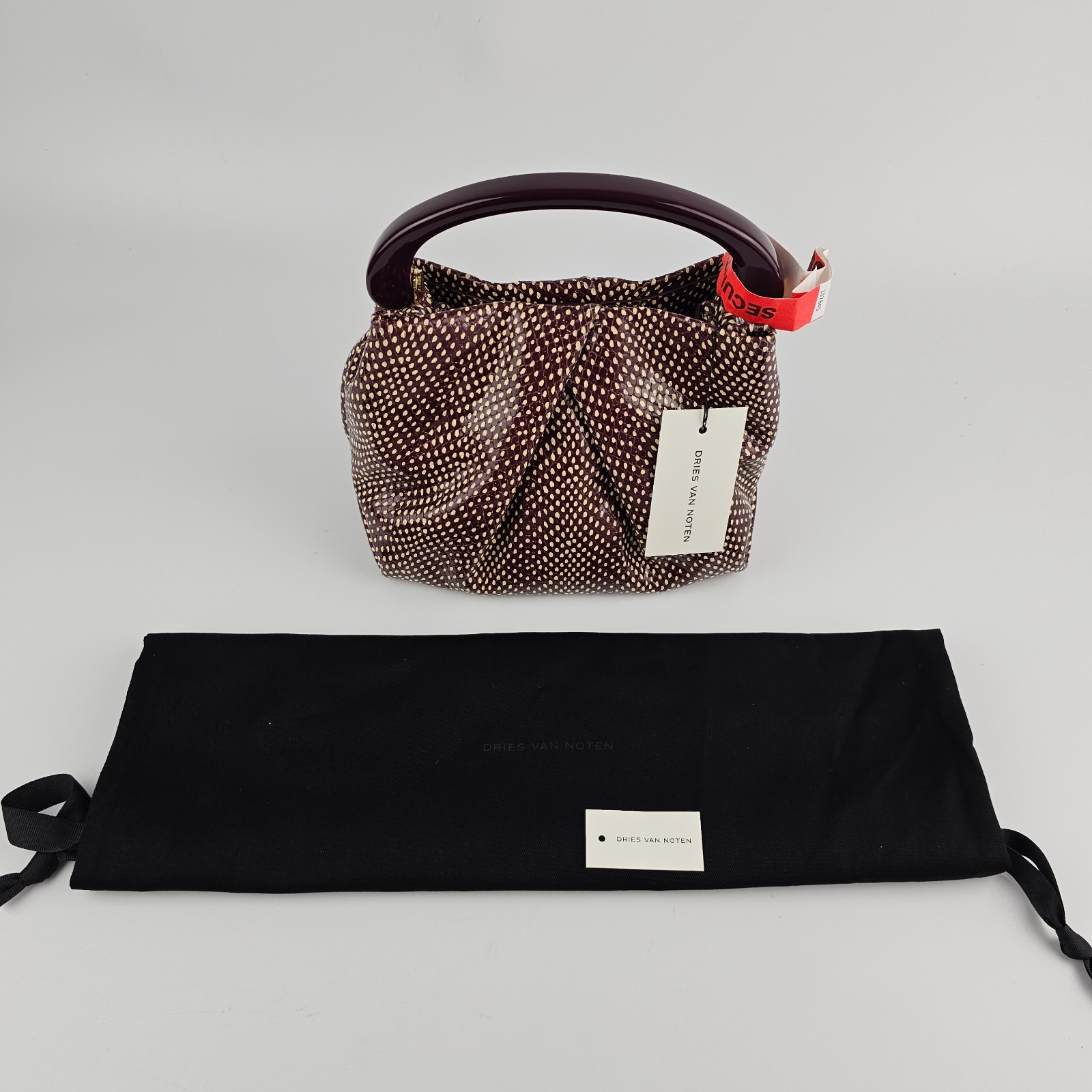 DRIES VAN NOTEN Bordeaux Top Handle Bag New & Authentic