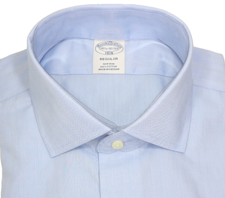 Brooks Brothers Regular Non-Iron All Cotton 16.5-32/33 English Collar Light Blue