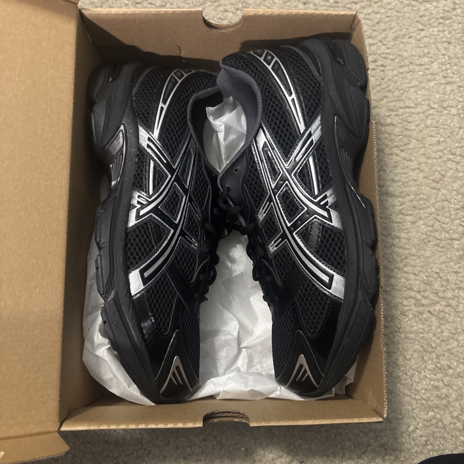 Asics Gel-1130 Black/Pure Silver Size 9.5