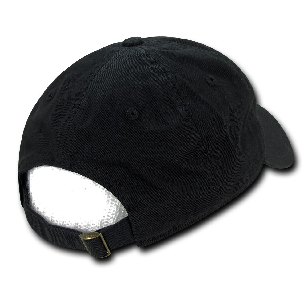 New Black Plain Solid Washed Cotton Polo Style Low Crown Baseball Ball Cap Hat