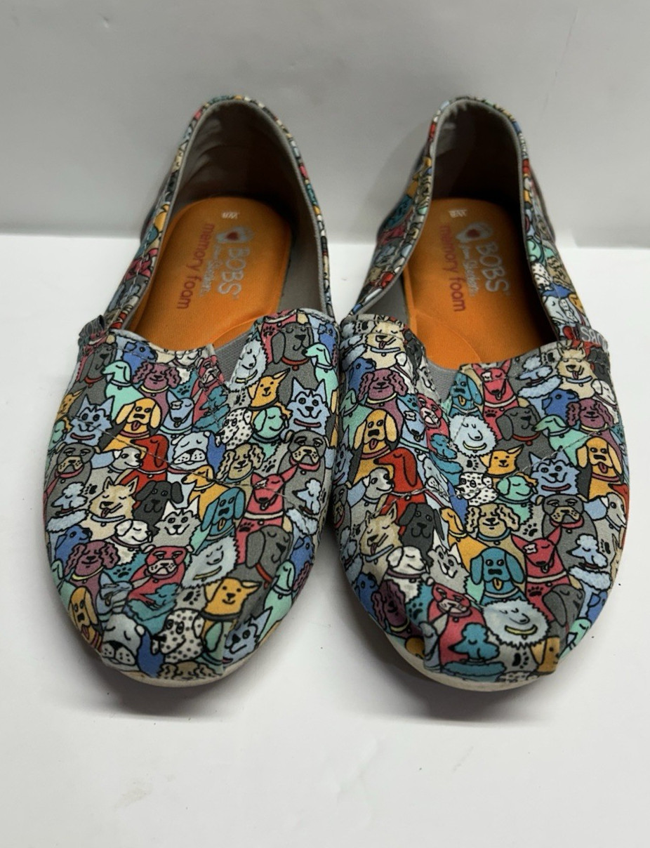BOBS For DOGS Skechers Memory Foam Footbed Womens Slip On loafers Puppy 8