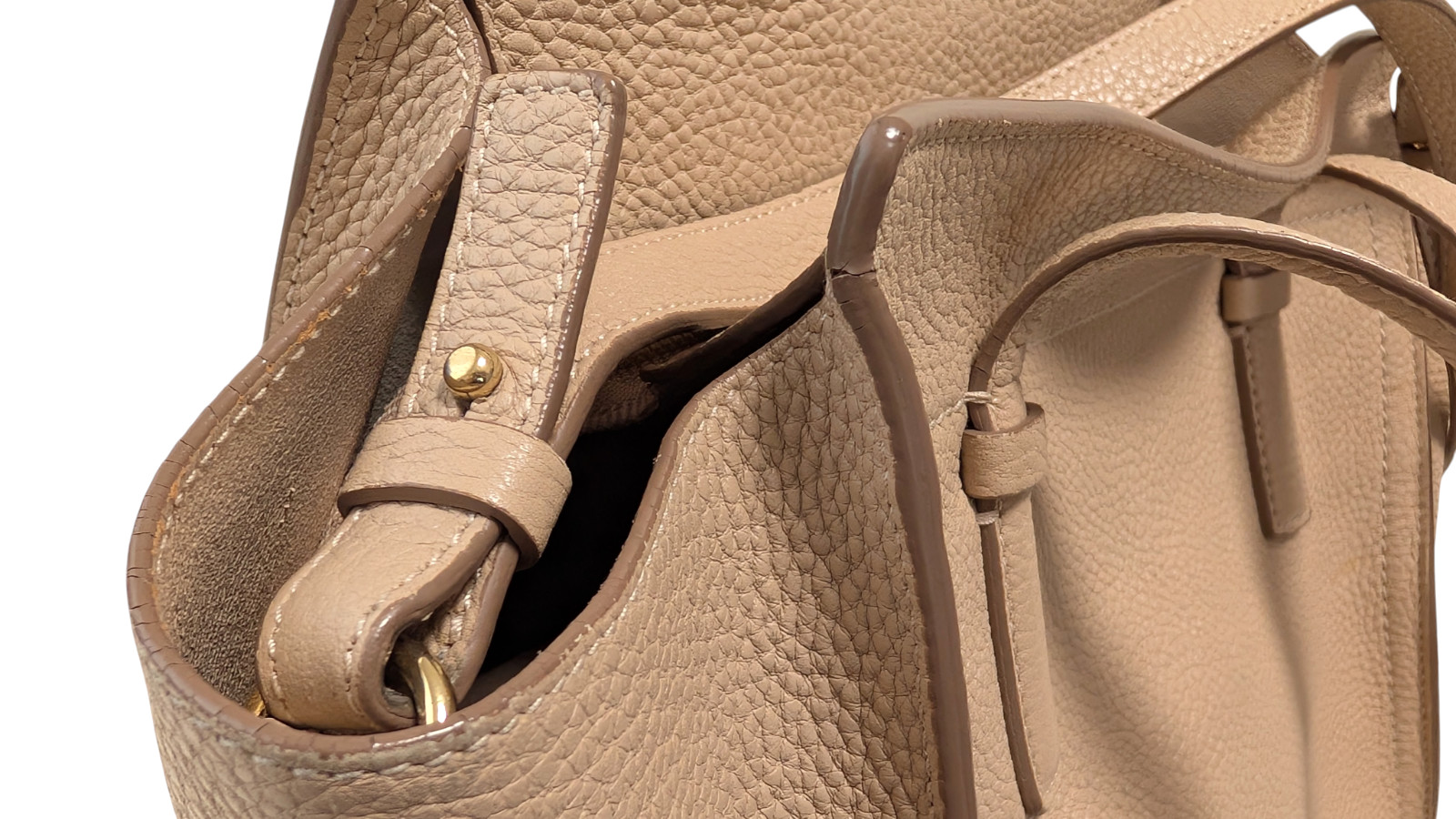 Salvatore Ferragamo Shoulder Hand Bag AMY Gancini Leather Pink Beige