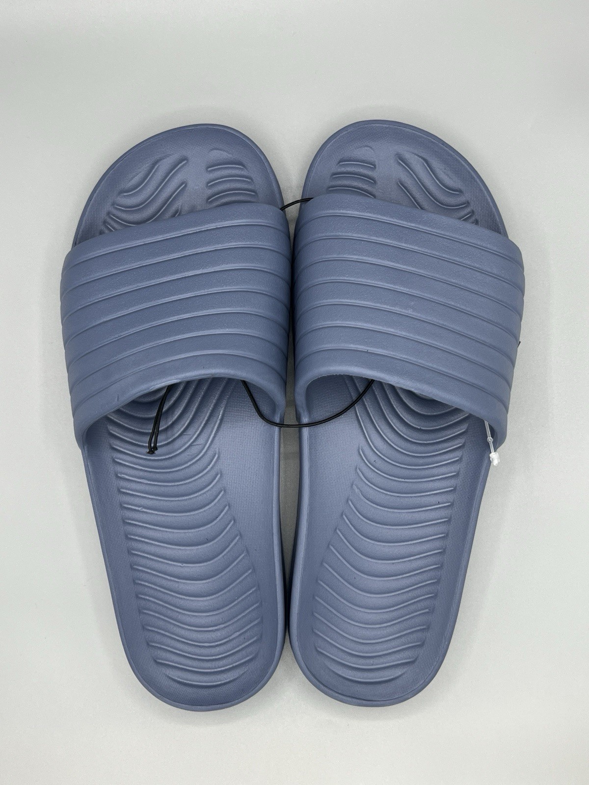 ATHLETIC WORKS Men’s Size 12 EVA Tunnel Slide Sandals Lightweight Slip On Slate