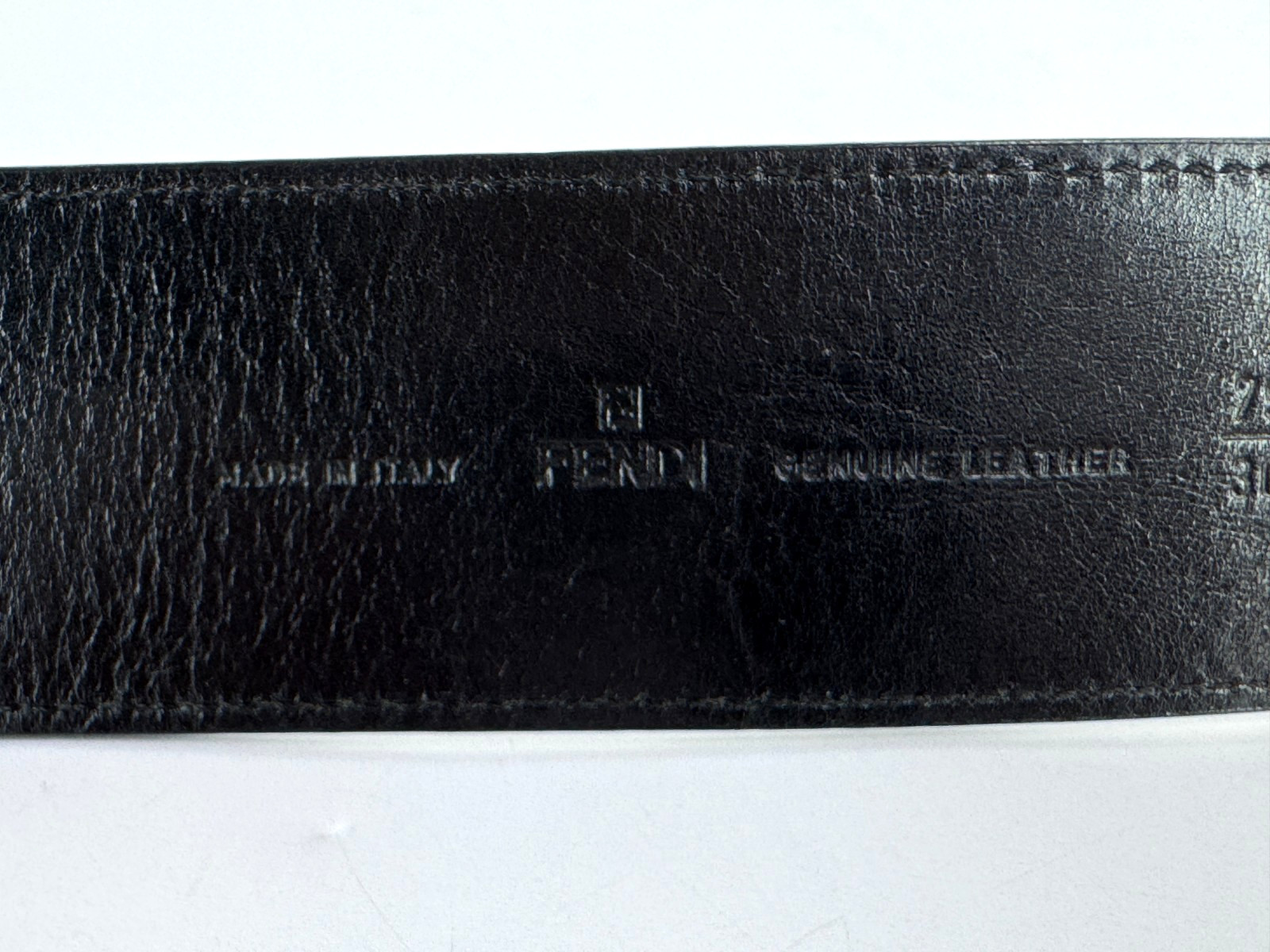 Fendi New Auth Women Black Leather Gold Tone Belt 75 cm 30 in Palazzo Buckle Bag