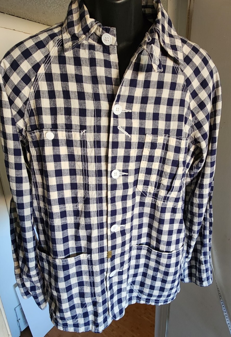 Sifury “K” Garment Japan S.F.V. 048 Mens 2 (Med) Blue & White Check Work Shirt