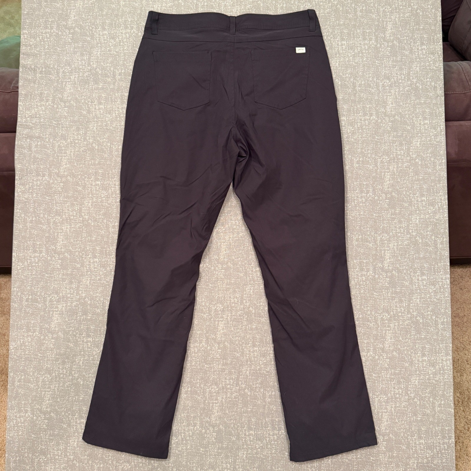 Orvis Mens Fleece Lined Tech Pants 36×34 Dark Navy Blue Stretch Hiking Outdoor