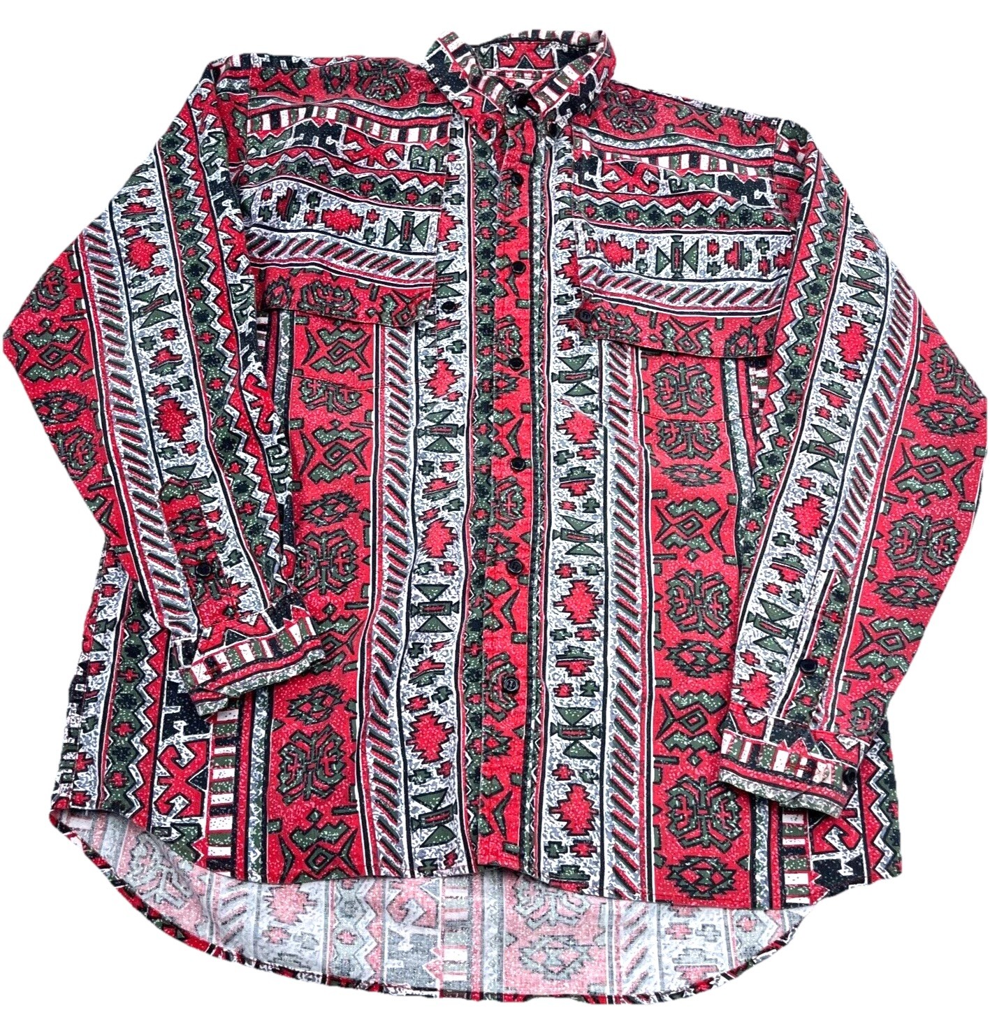 Vintage Saddlebrook Western Shirt Men Medium Red Button Up Cowboy Southwestern