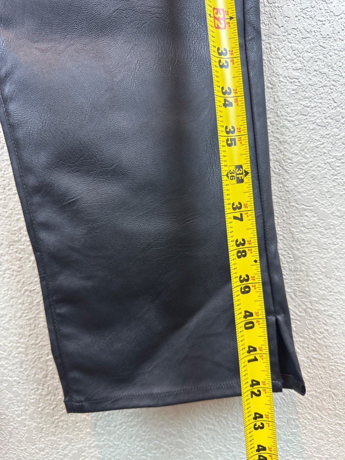 Good American Faux Leather Pants Black Size 15 High Rise Straight Leg 1X