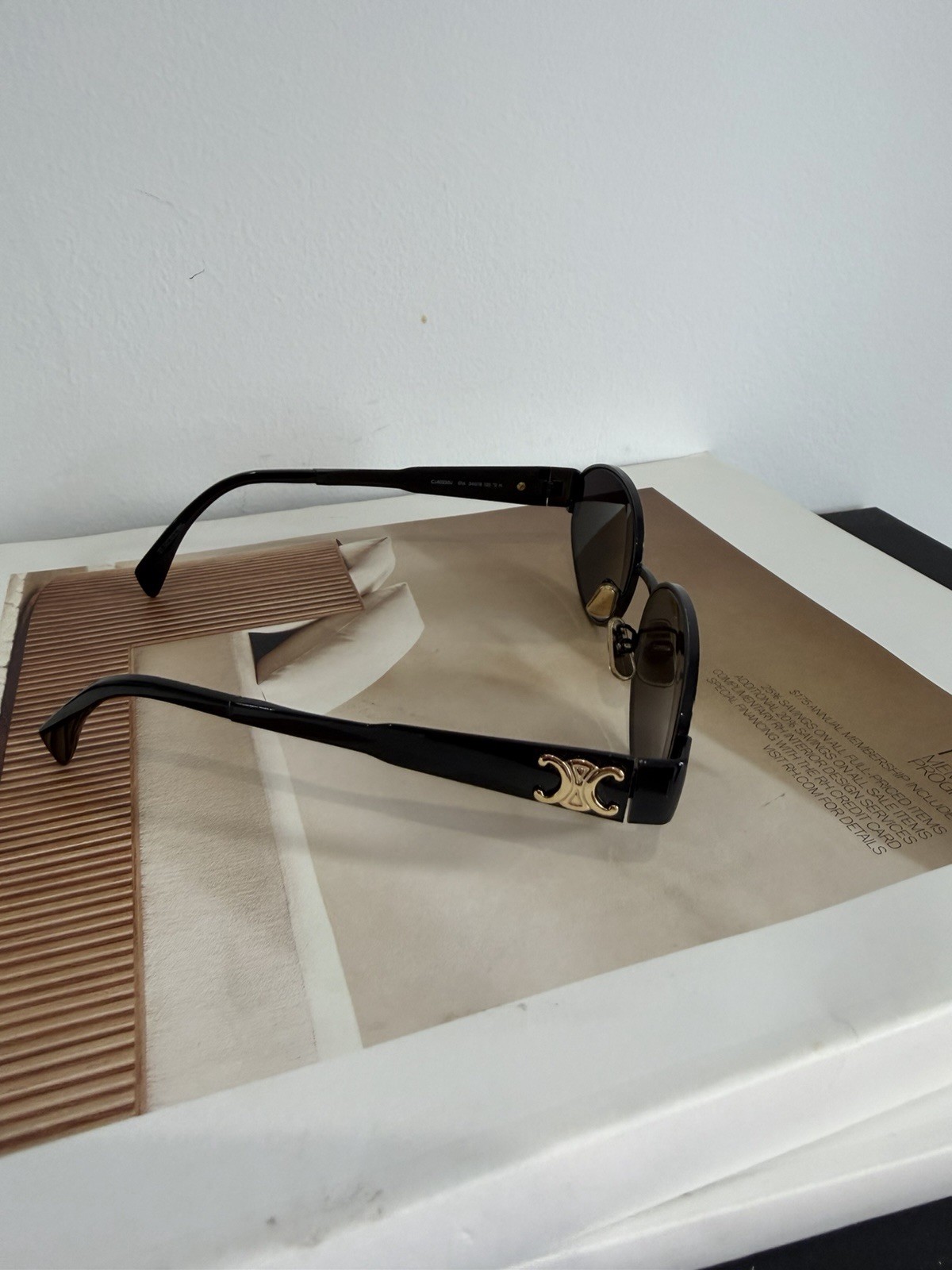 Celine Black And Gold Triomphe Metal 01 Sunglasses Authentic