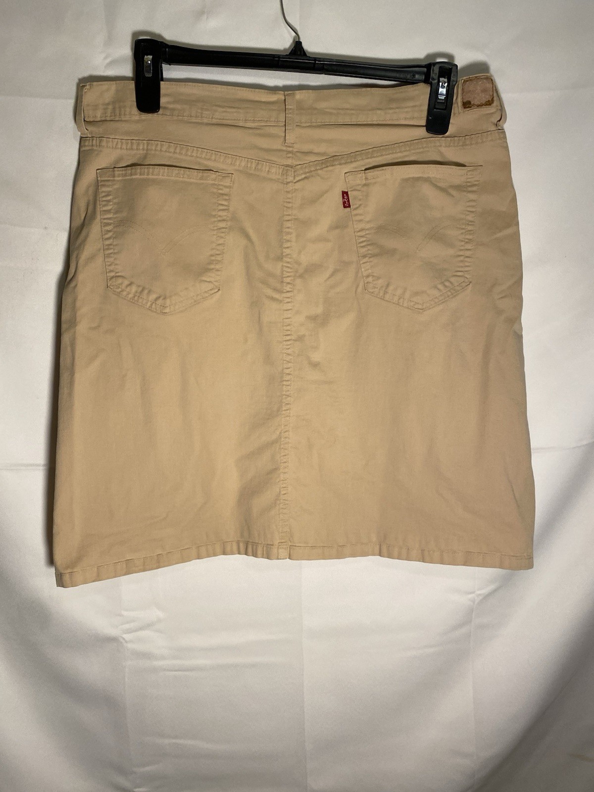 Levi’s Beige Denim Mini Skirt Womens 16 Regular Knee Length Zip Closure