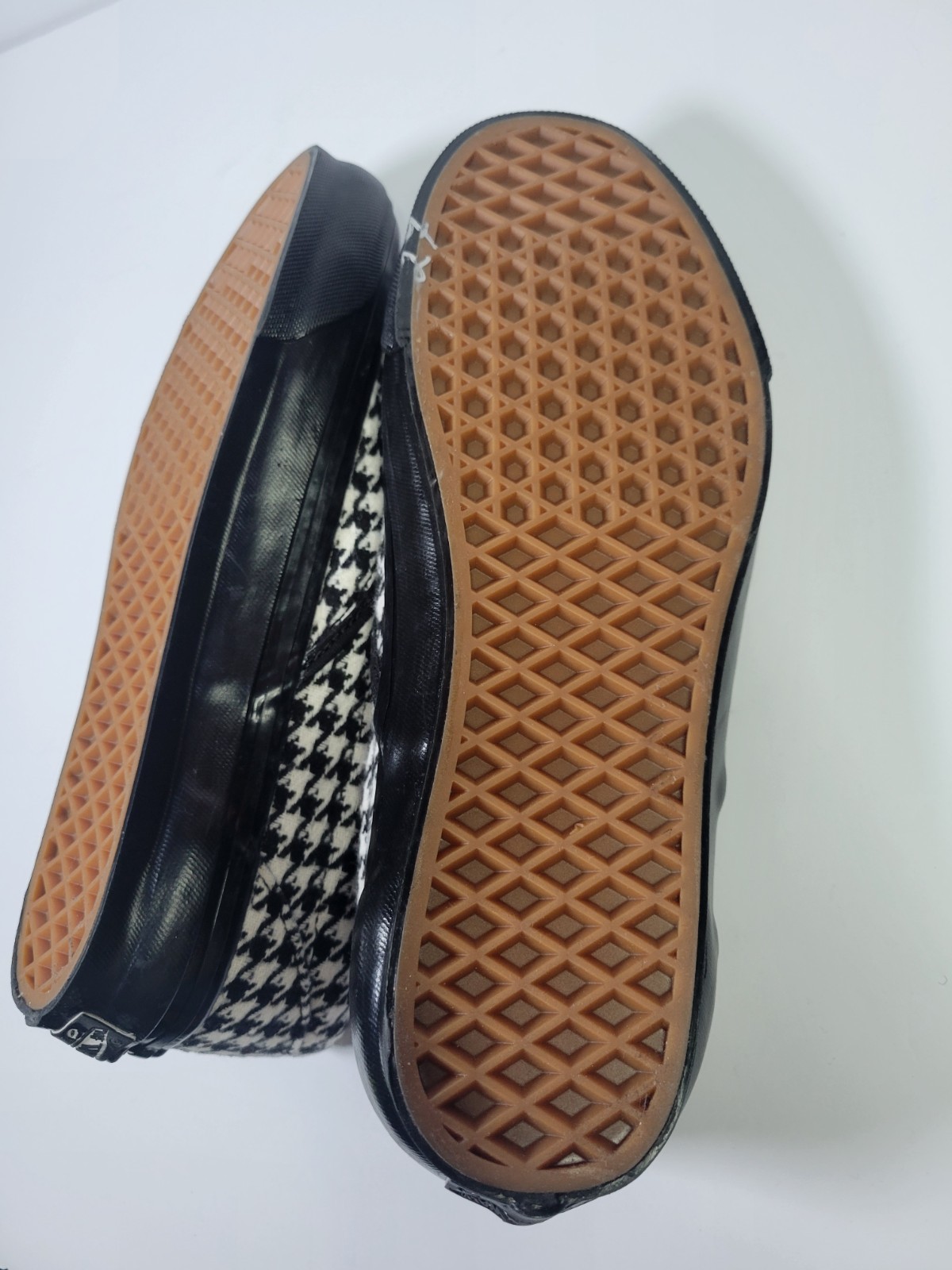 Vans Men’s Classic Slip On 98 Houndstooth Black & White Shoes Size 7.5 NEW