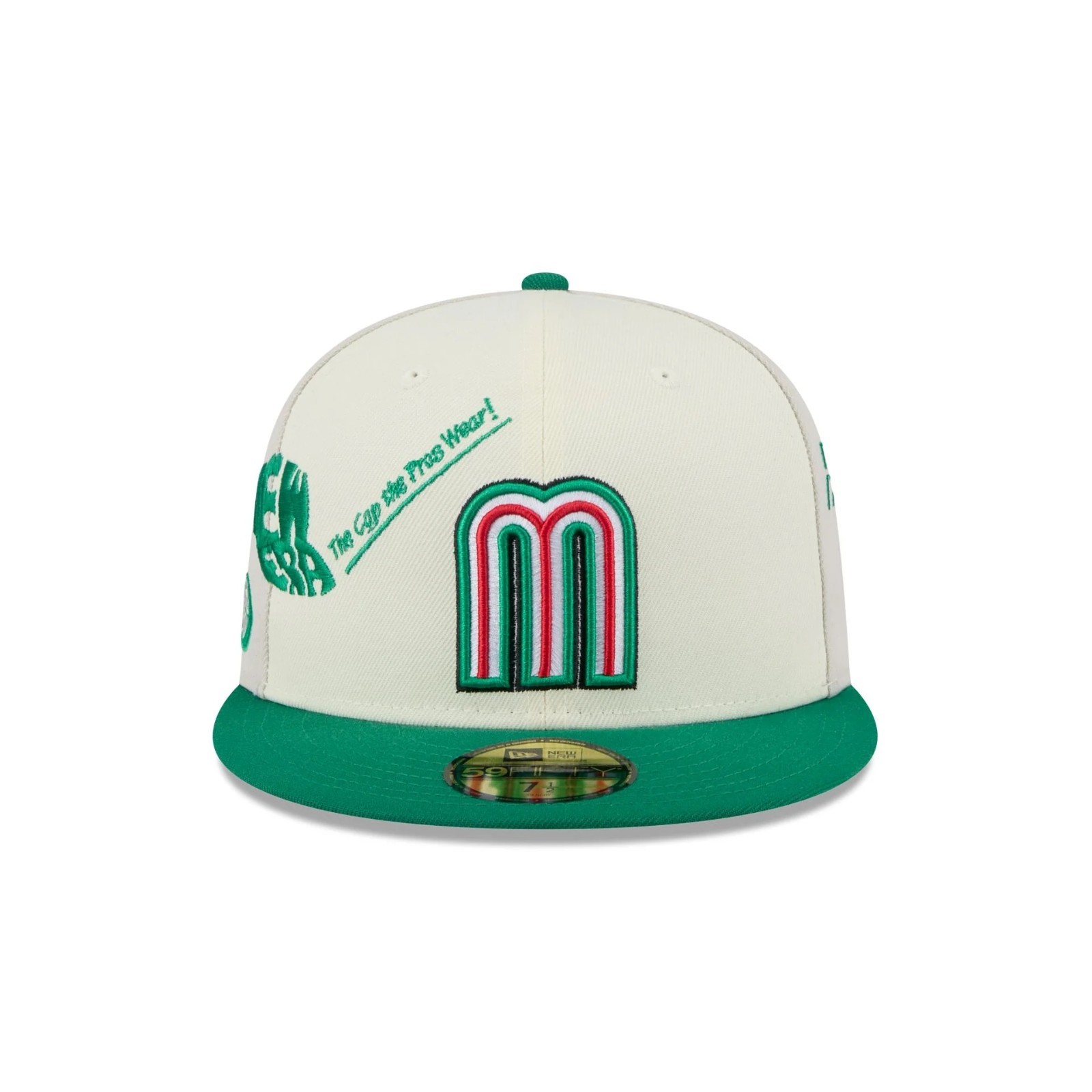 New Era 59Fifty Mexico Baseball Anniversary Logos Stone Red Under – NWT – 7 3/8