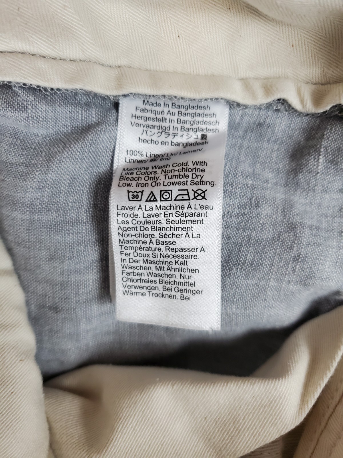 J Crew Oarsman Mens 29×30 (30×27.5) 100% Linen Trousers Casual Blue Pants