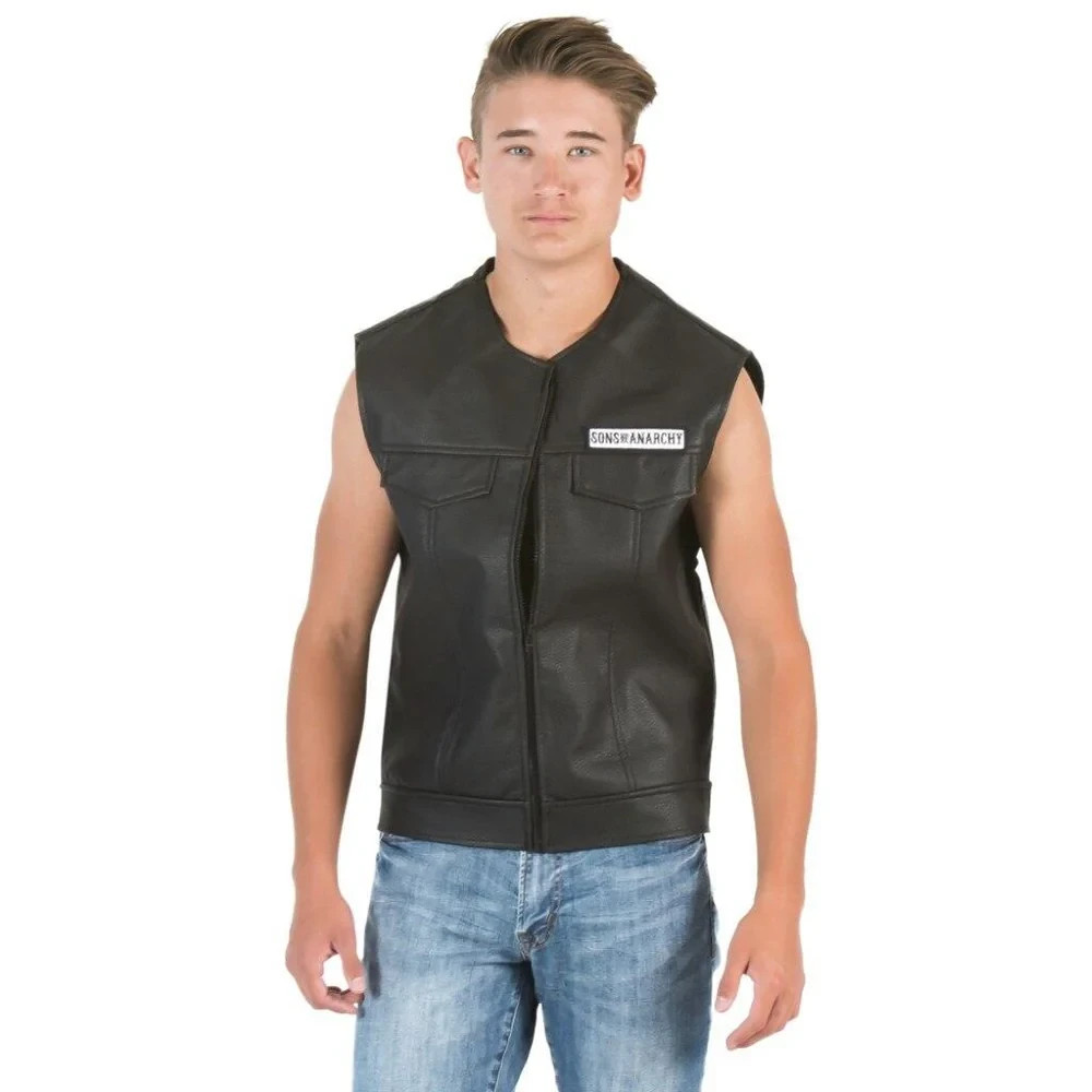 VTG SOA Sons of Anarchy Highway Biker Vest Mens L Preowned Leather Jacket Skull