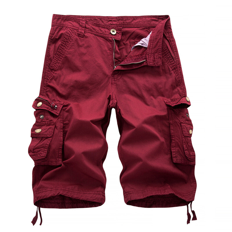 Mens Casual Solid Cargo Shorts Multi Pockets Washed Lounge 30 31 32 34 36 38-48