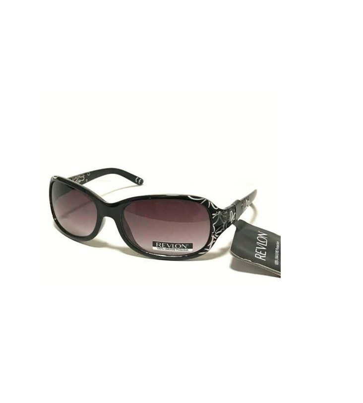 New Women Sunglasses Revlon Black w/ Flowers