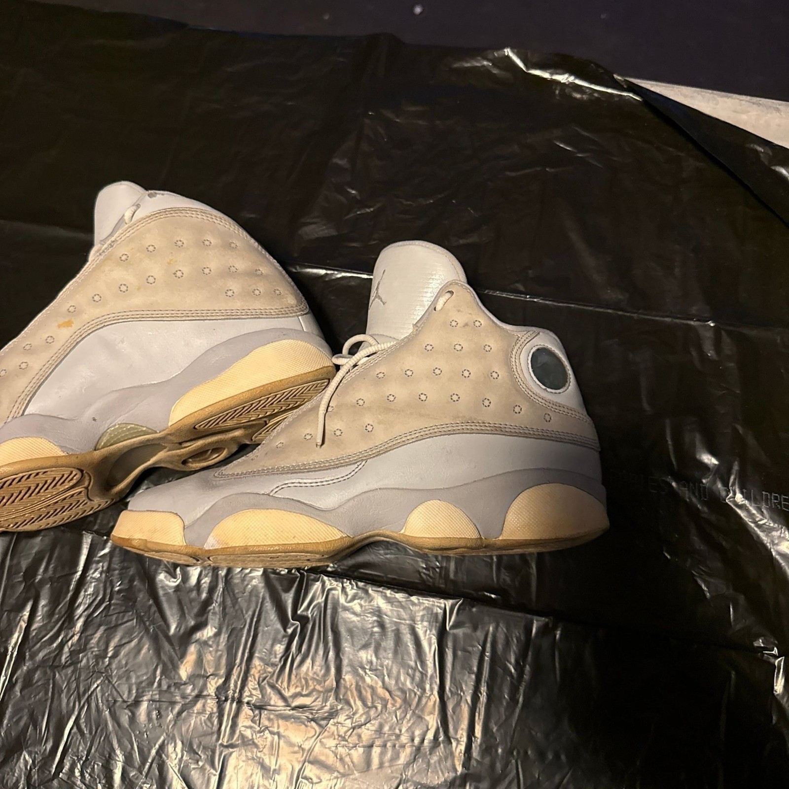 Nike Air Jordan 13 Retro High Top Sneakers, Grey/Tan Leather, Size 5