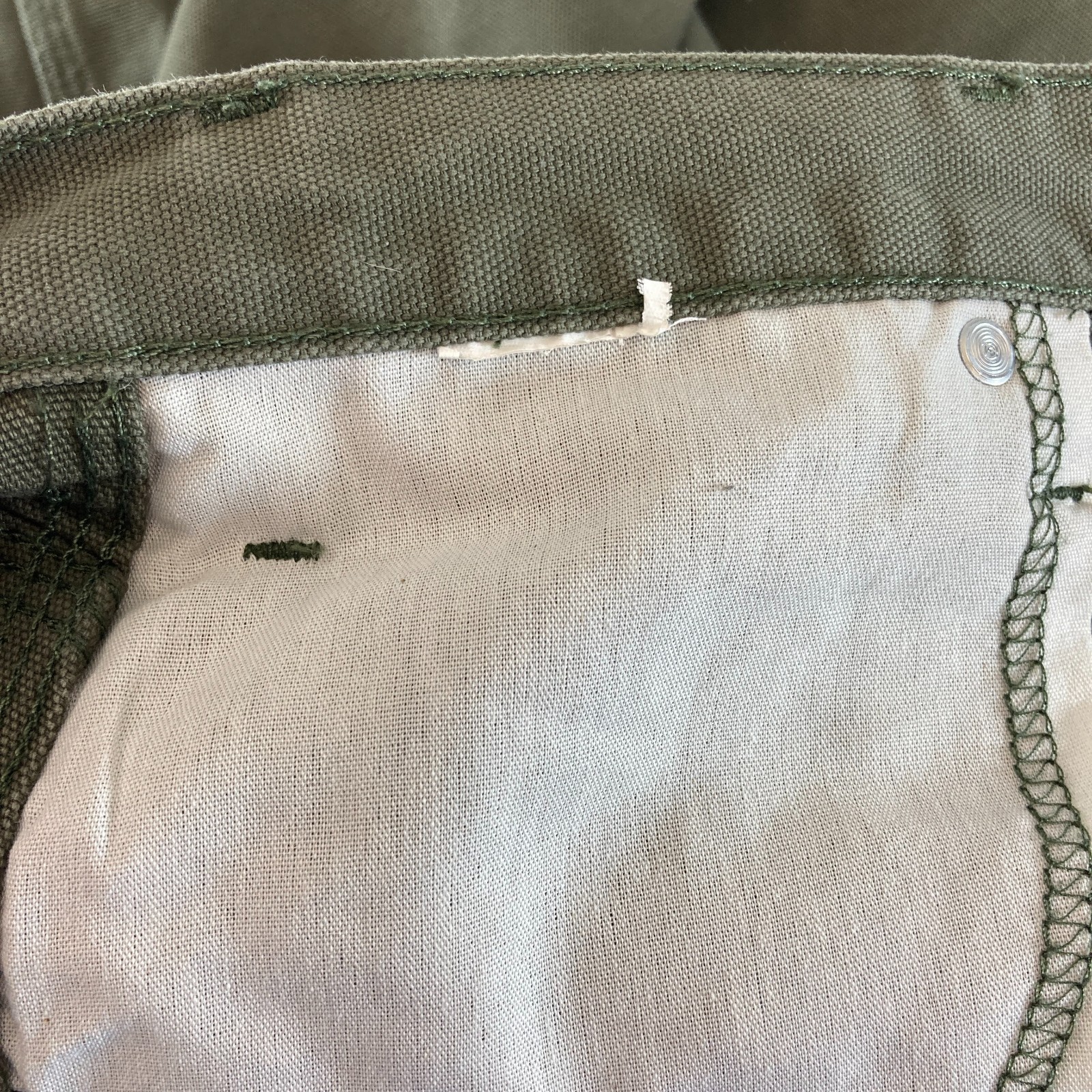 Dickies 100% Cotton Duck Carpenter Pants Olive Green 36 x 31 Loose Fit Workwear