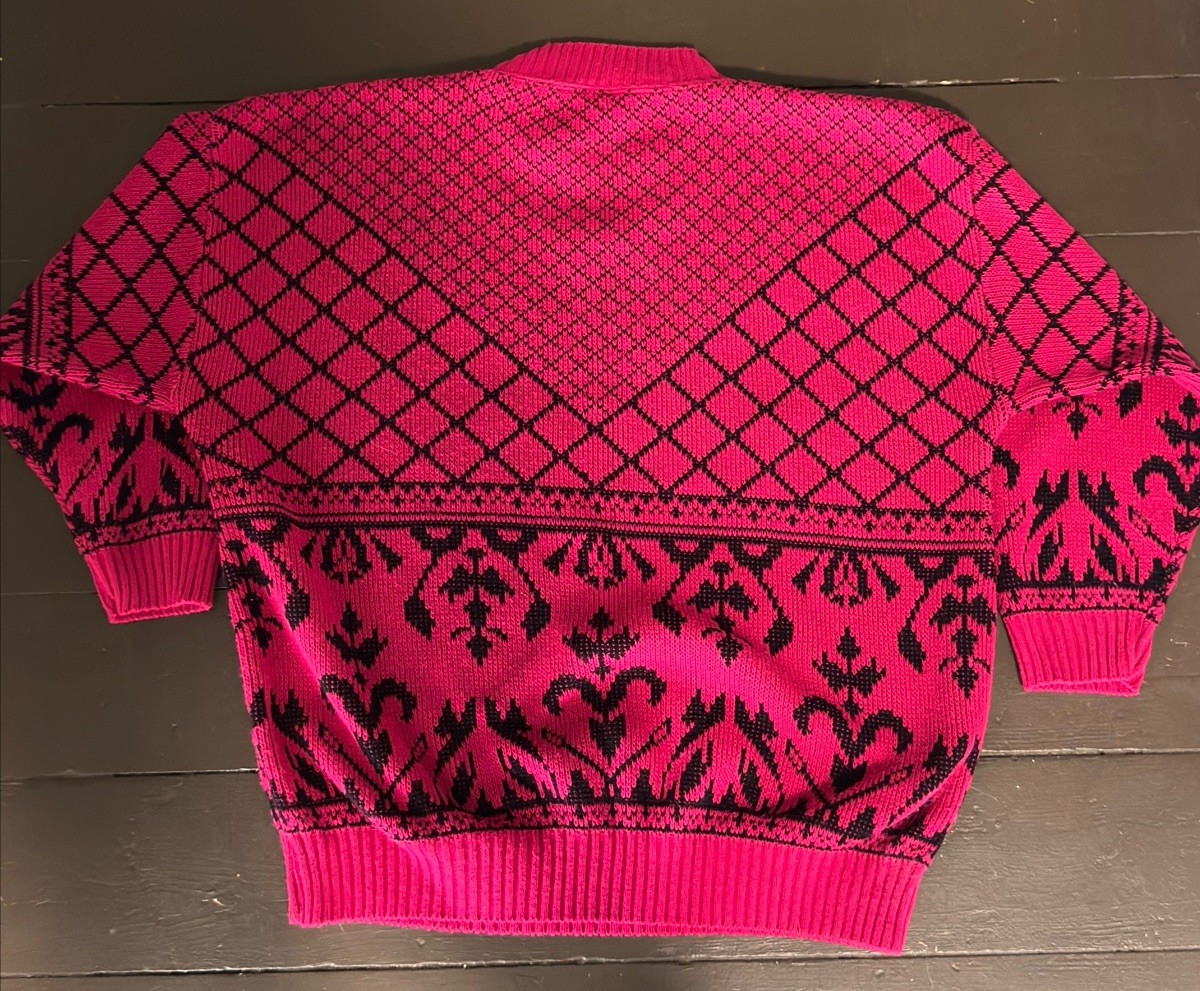 Vintage Classic Essentials Sweater Womens Large Pink Knit Crewneck 90s Made USA