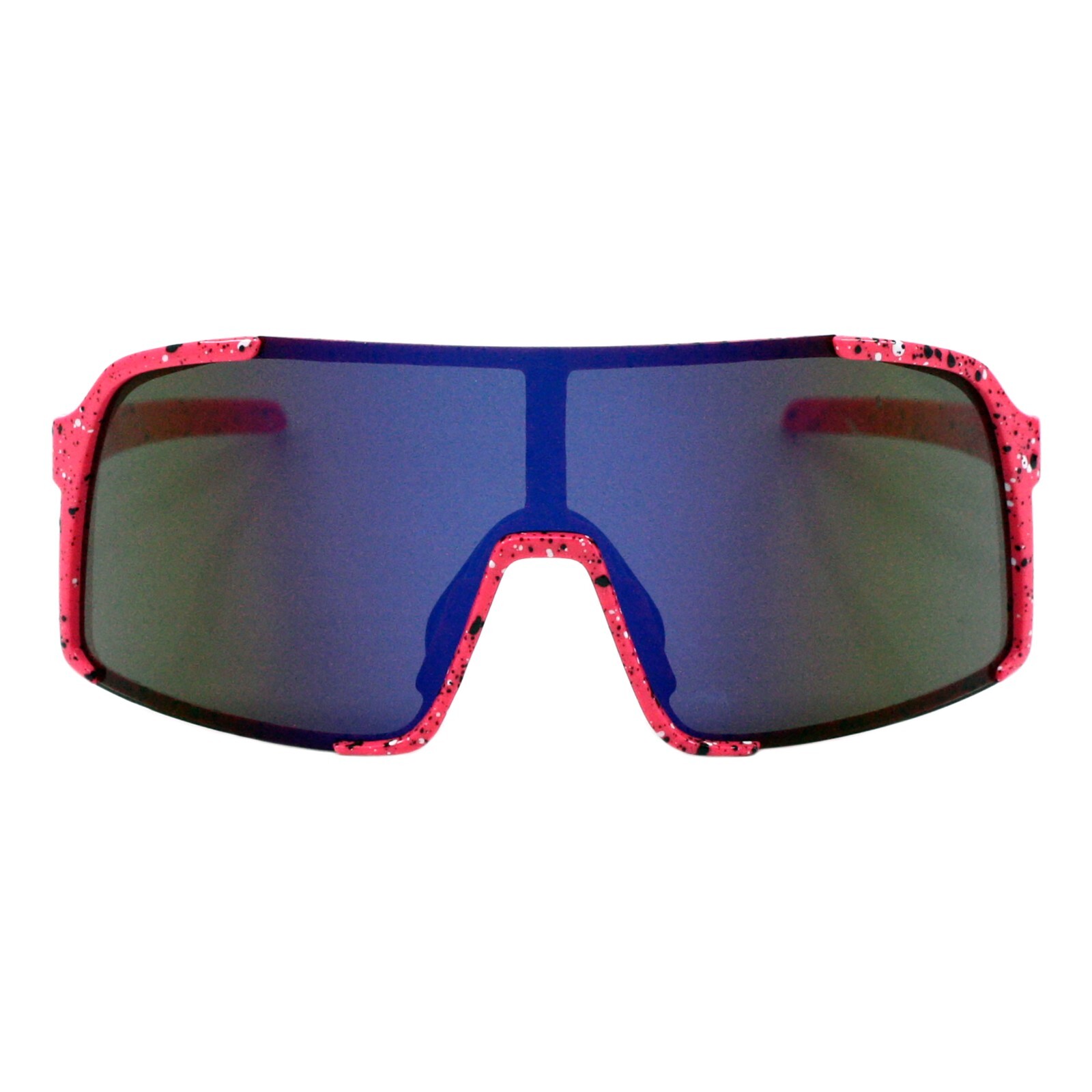 Sporty Shield Sunglasses Oversized Square Semi-Rimless Mirror Lens UV400