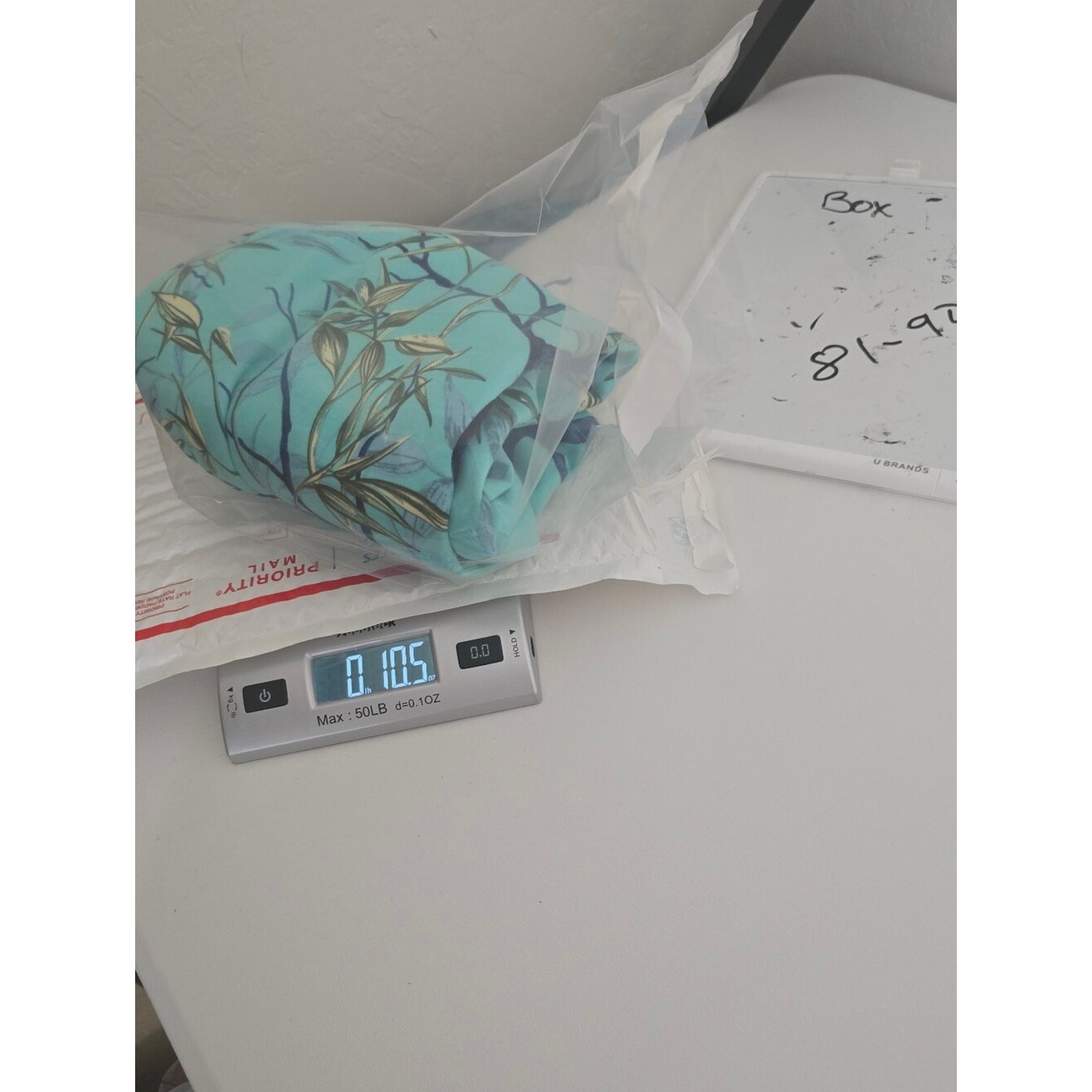 Quacker Factory Jean Bice Bird Print Cotton Tunic XL Aqua Botanical Nature Art