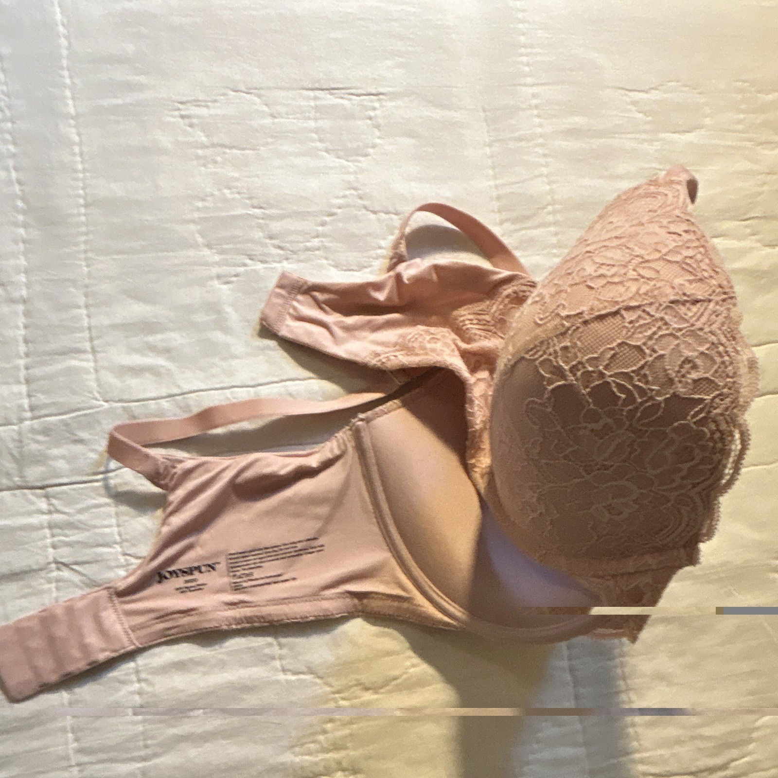 JOYSPUN 36DD Pink Lace Underwire Padded T-Shirt Bra Adjustable Straps