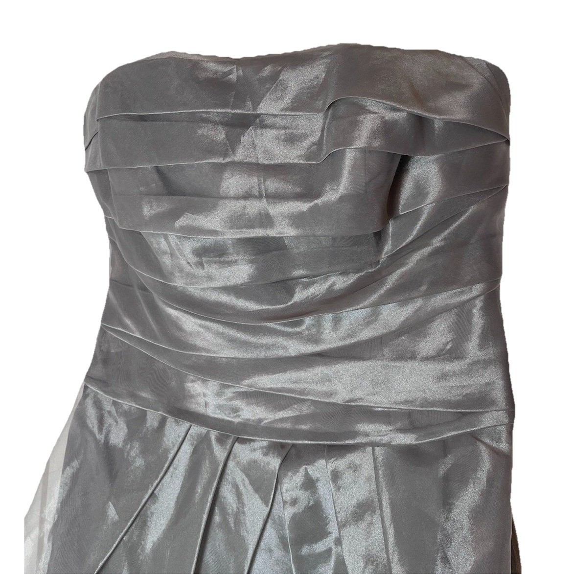 White by Vera Wang Strapless Bubble Hem Cocktail Dress Gray VW360018 Size 6
