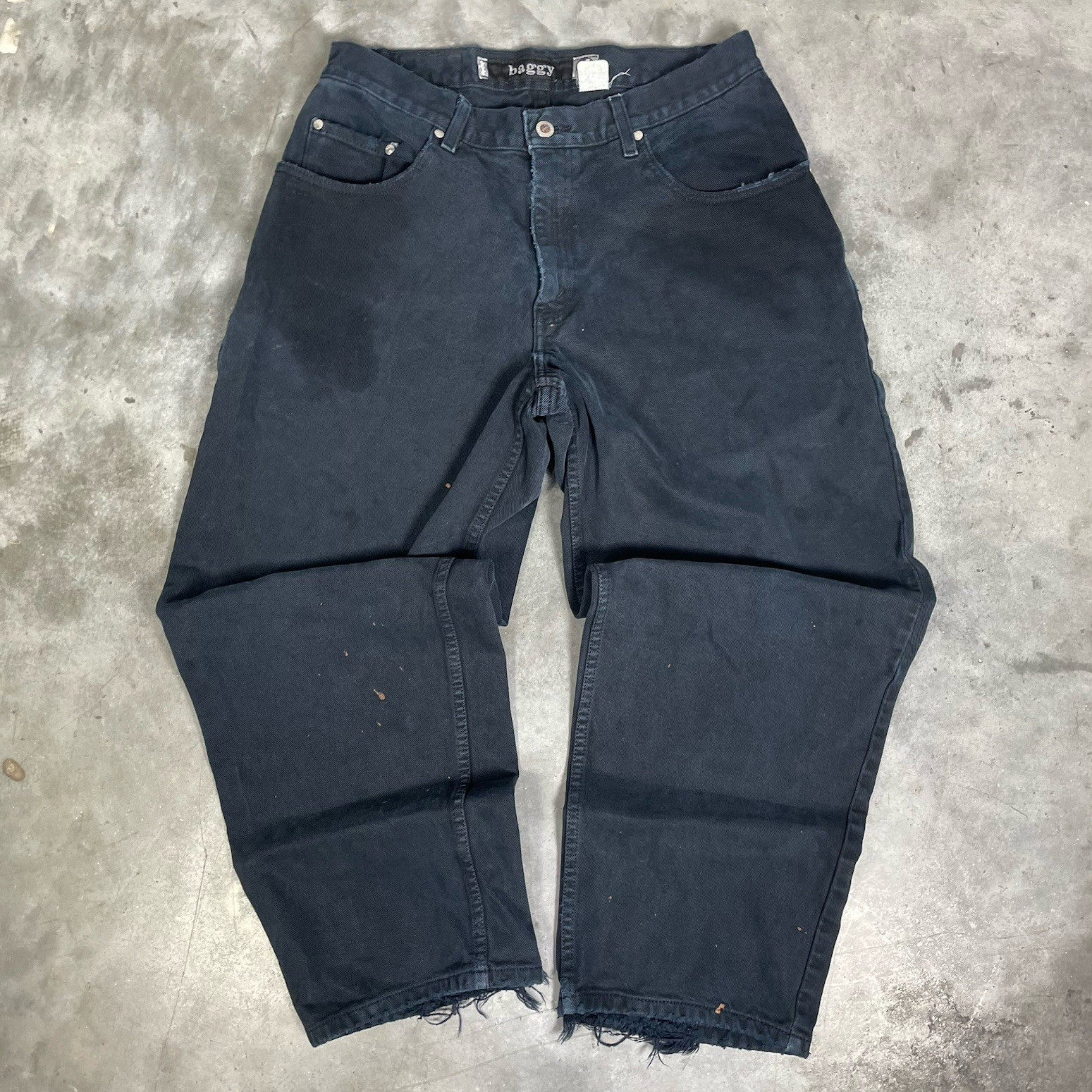 Levi’s Men’s Silvertab Black Denim Baggy Wide-Leg Mid Rise 5-Pocket Jeans