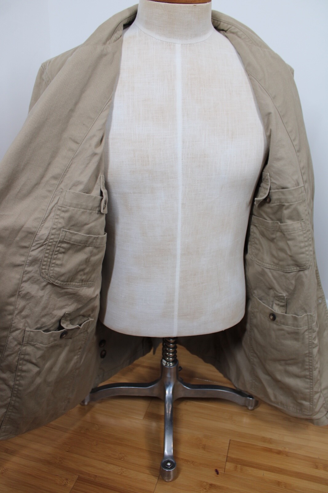 Duluth Trading Co L Tall Tan Brown Cotton Twill Presentation Blazer Sport Coat