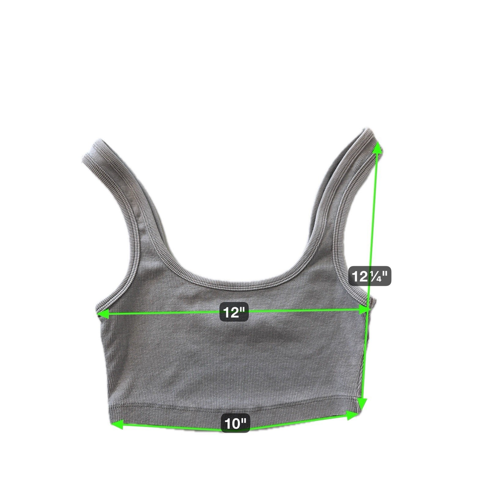 Zara’s Cropped Top, Washed Effect Ribbed Fabric Sz S Gray,