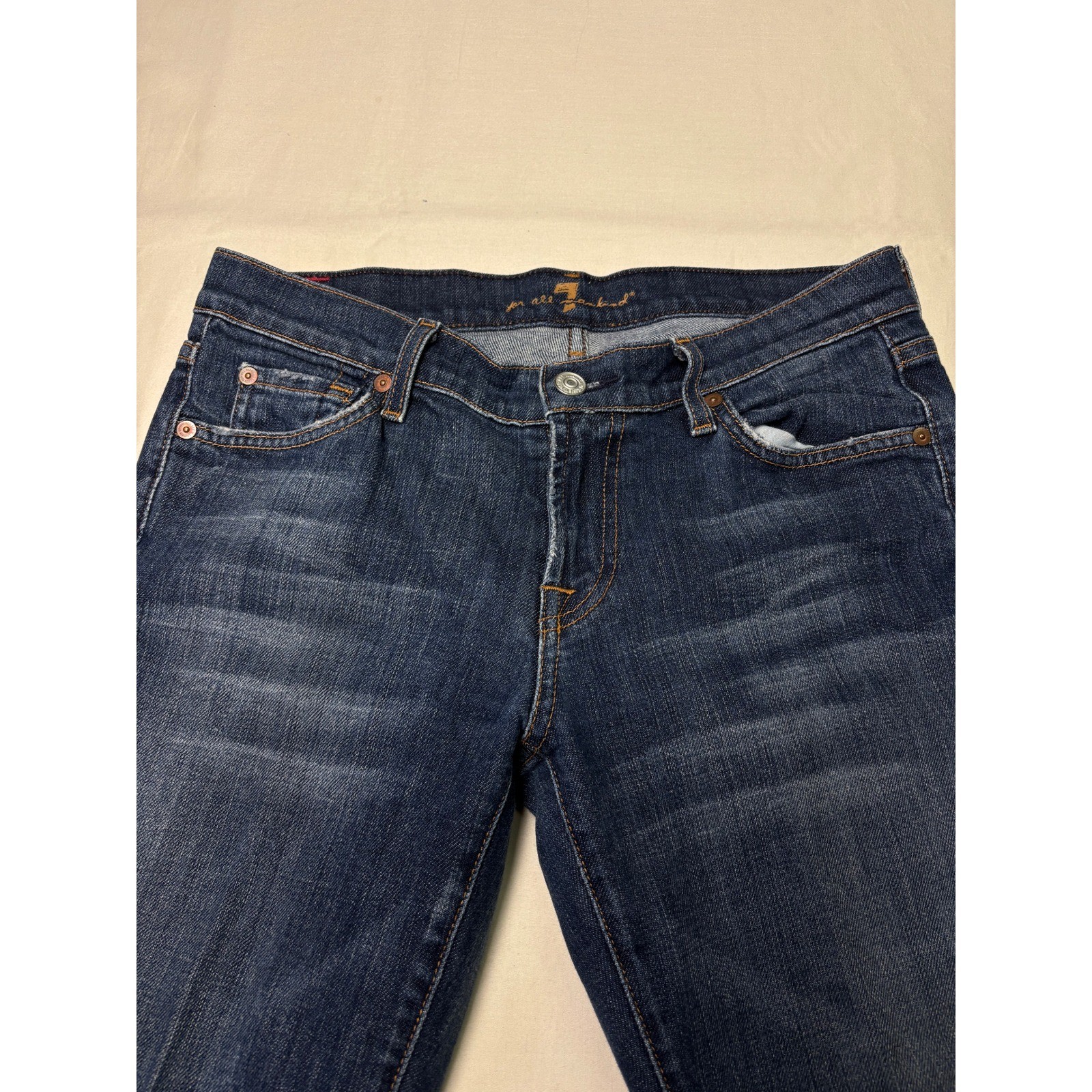 7 For All Mankind Flare Leg Jeans Dark Wash Blue Size W29xL25
