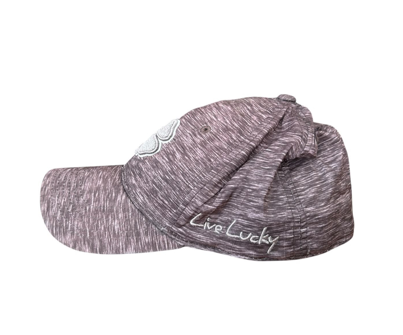 Black Clover Luck Memory Fit Flexfit Baseball Cap Gray Heather S/M Golf Hat