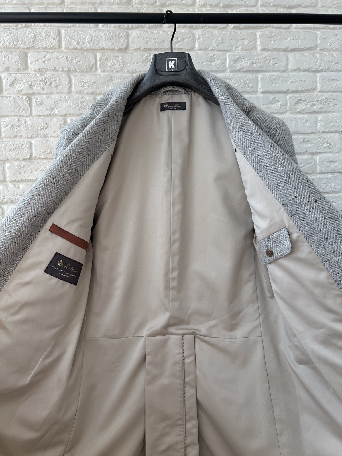 Loro Piana Martingala Cashmere Storm System Knit Gray Coat Jacket Men’s 50