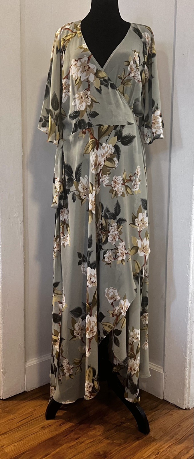 City Chic Womens Magnolia Wrap Maxi Dress, geenmulti, Plus Size, 14W