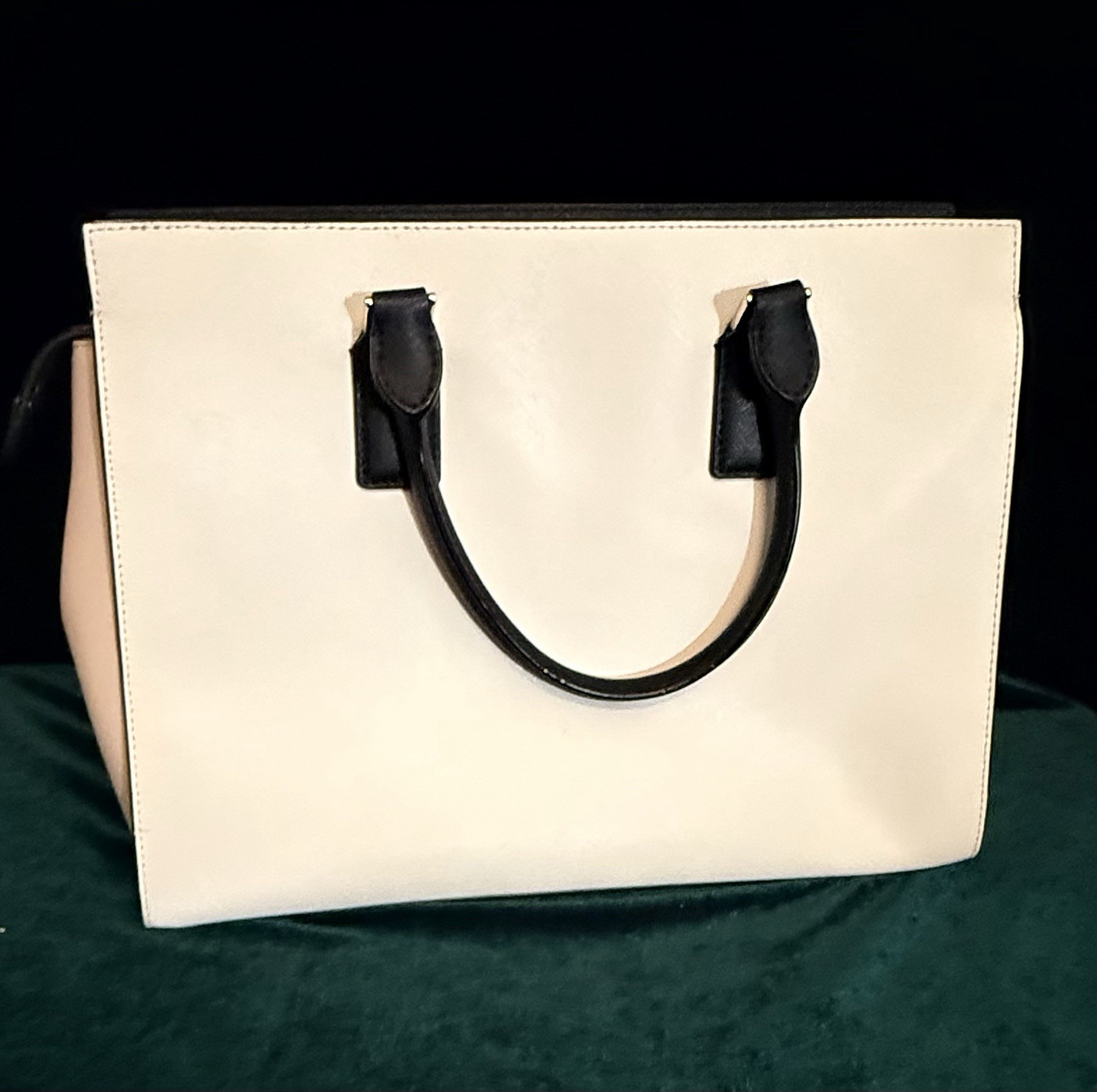 Authentic Kate Spade New York Black/White Colorblock Satchel Top Handle