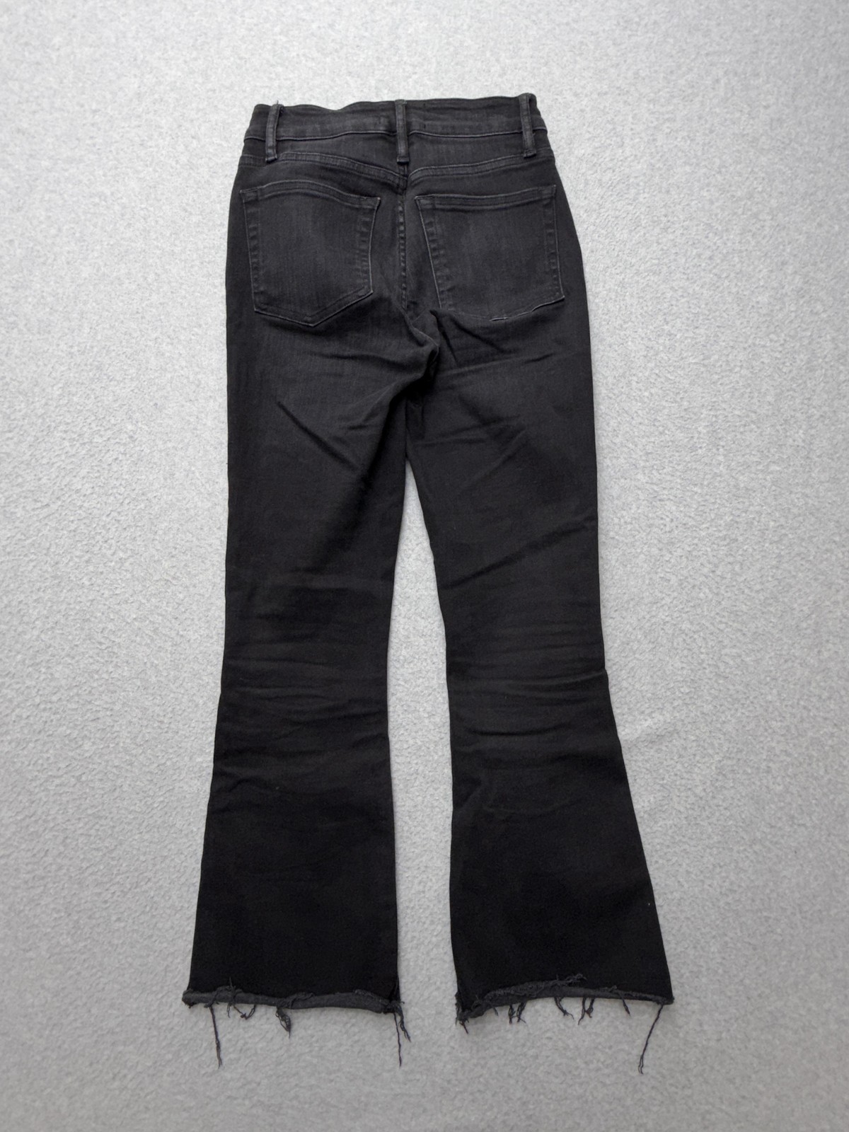 Frame Jeans Womens 24 Black Charcoal Wash High Rise Slim Flare Raw Hem Denim