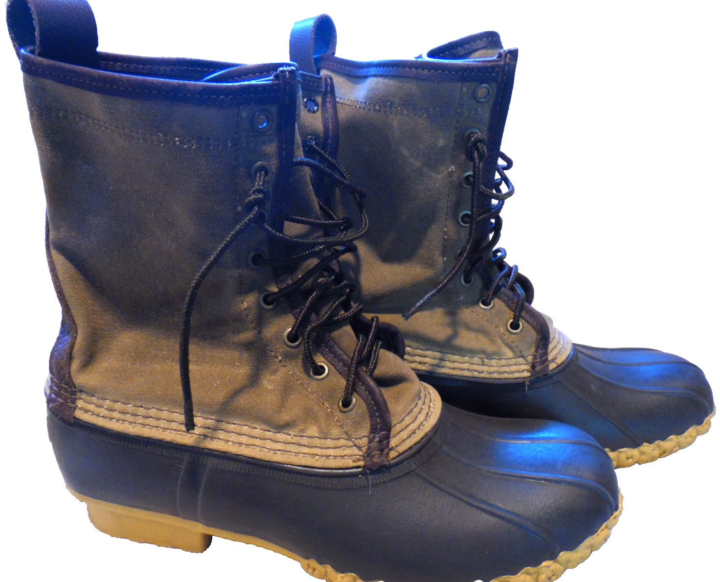LL Bean Signature Maine Hunting Boots Waxed Canvas Made in ME, USA Men’s 9 M