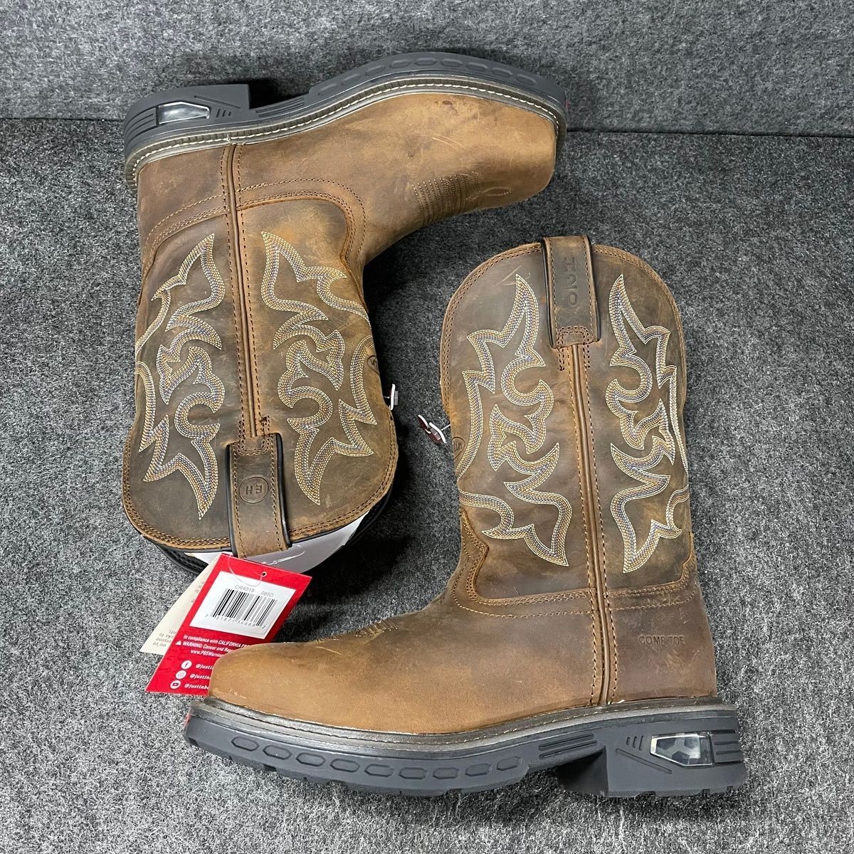 JUSTIN Rigman 11″ Waterproof Western Boots Men’s Size 8.5 D Brown