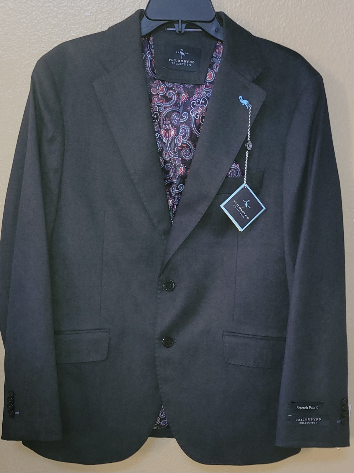 Tailorbyrd Lux Cashmere Touch Sportcoat, Tailorbyrd Blazer, 40S or 48L, Black,