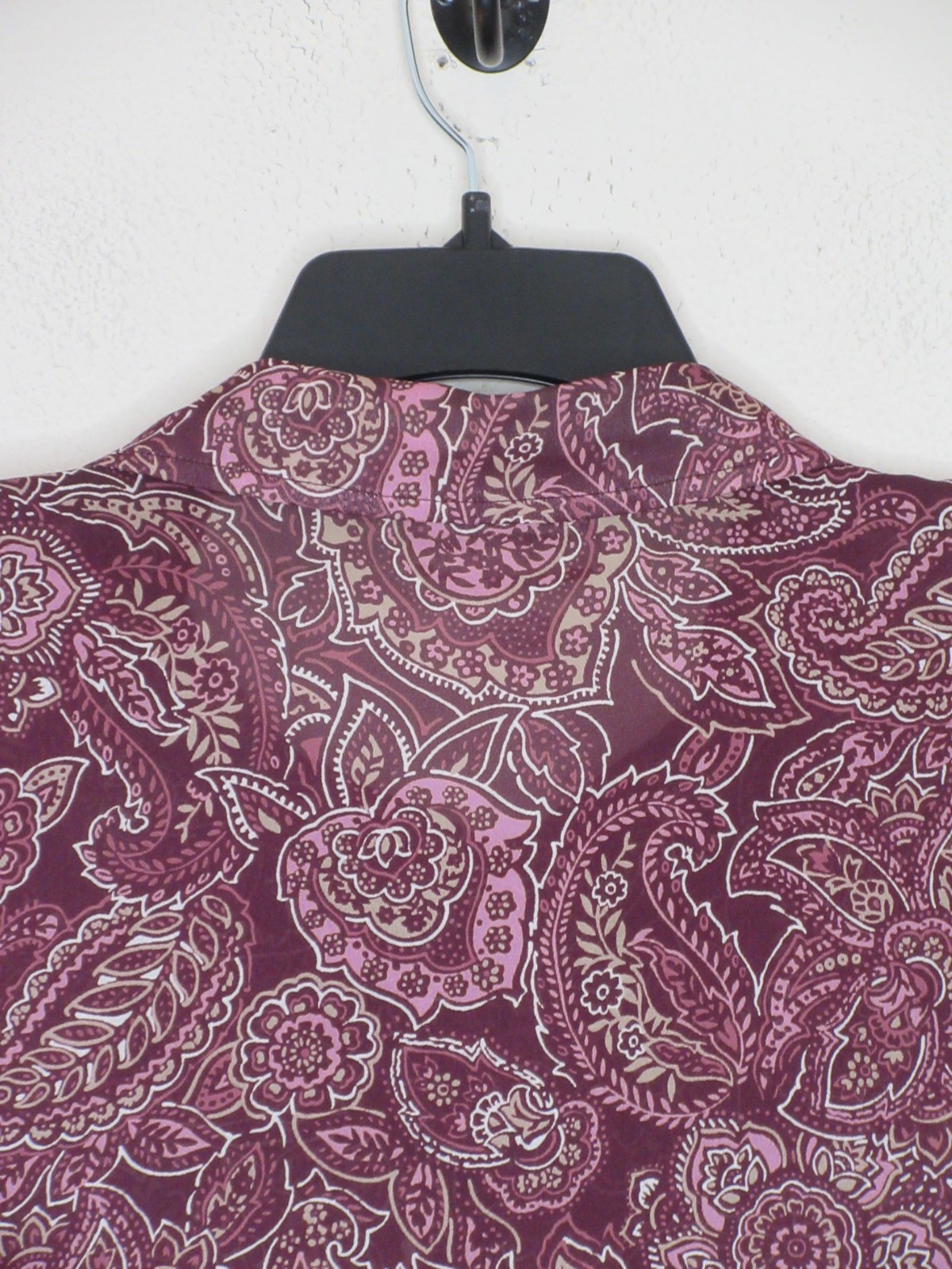 Cold Water Creek Womens Plus Size Purple Paisley Print Sheer Shirt Dress 2X B 53